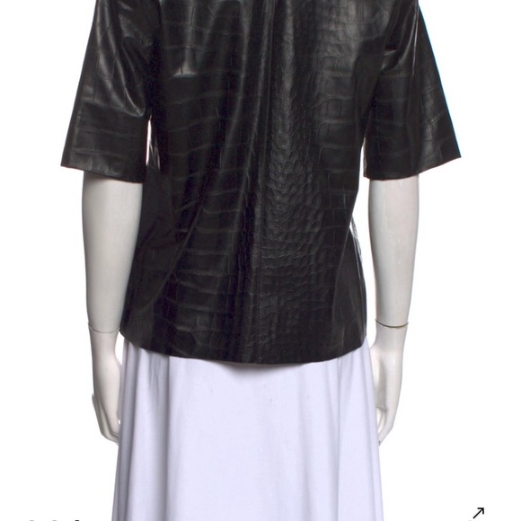 Nanushka Leather Mock Neck Short Sleeve Top - Picture 7 of 7